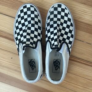 Vans  Checkered Slip-On Shoes - Black and White